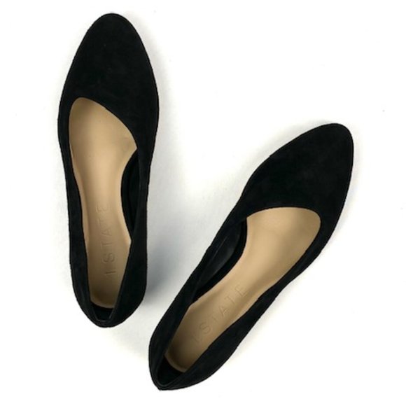 1. State Bennie Black Kid Suede Asymmetrical Flat - Picture 4 of 9